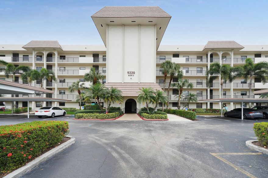 Welcome to this spacious 2-bedroom, 2-bath condo in the desirable Patios of Boca Barwood community in Boca Raton. This well-maintained residence offers a comfortable and functional layout with great natural light and versatile living spaces.  The primary suite is generously sized and features a walk-in closet along with a private en-suite bathroom complete with dual sinks, a separate walk-in shower, and a separate bathtub. The second bedroom is well-proportioned and ideal for guests, a home office, or additional living space, with easy access to the second full bathroom.  A standout feature of the home is the enclosed Florida room, providing extra living space with peaceful views including a view of the Boca Dunes Golf Course — perfect for relaxing, reading, or enjoying your morning coffee year-round.  Residents of Patios of Boca Barwood enjoy a wide range of amenities, including two swimming pools, two jacuzzis, a tennis court, and a clubhouse equipped with a game room, full kitchen, and fitness center—offering resort-style living right at home.  The unit also includes the convenience of an in-unit washer and dryer.  Located in a well-established community close to shopping, dining, parks, a golf course, and major highways, this condo offers both comfort and convenience in a prime Boca Raton location.