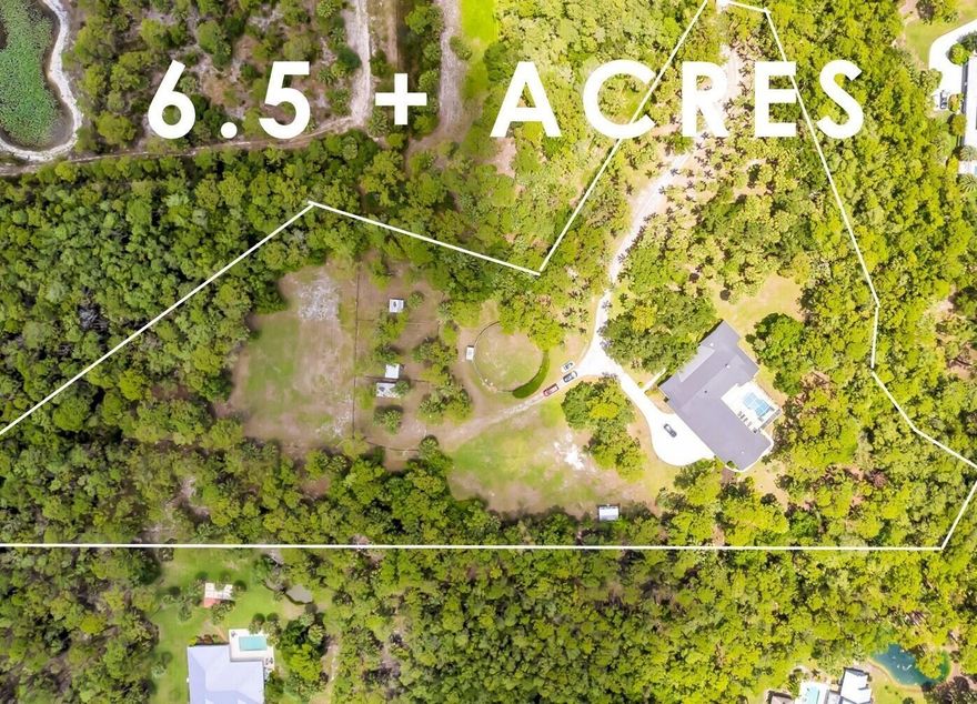 LOCATION, LIFESTYLE & LAND!Ready for effortless living in your very own slice of natural Florida paradise? Nestled on 6.5 acres of unspoiled beauty, this private retreat offers complete serenity--yet just 2 miles from shops, dining, and conveniences. Whether you're bringing horses, RVs, boats, or other toys, there's room for it all. Enjoy unmatched privacy on all sides and the freedom to live the lifestyle you've always dreamed of.This impressive and serene estate offers the best of both worlds--ultimate privacy and rare in-town convenience. Located just 15 minutes from the Atlantic Ocean and only 4 minutes from I-95 and the Turnpike, this secluded luxury retreat sits within the exclusive gated enclave of Oakwood Estates, a hidden gem of just 28 homes with a minimal annual HOA.