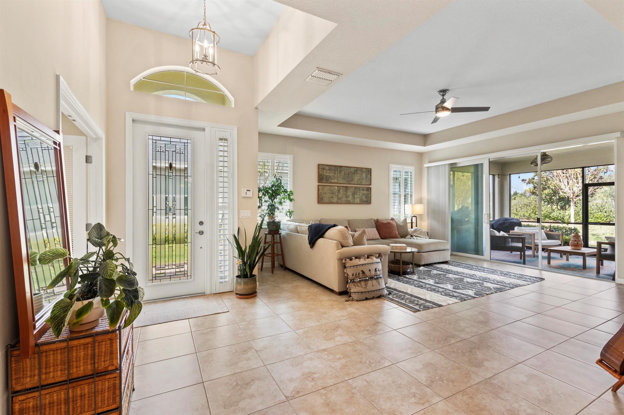 Move-In Ready - Buyer's Dream in 55+ Community | Motivated SellerReady to Close Today? So Is This Home. Discover the perfect blend of luxury, comfort, and peace of mind in this impeccably maintained 2-bedroom + den, 2-bath villa designed for active 55+ living. If you're a cash buyer seeking a move-in ready home with no compromises, your search ends here. From the moment you enter, you'll appreciate the soaring ceilings, sun-filled open layout, and architectural charminspired by Frank Lloyd Wright. The home features warm, earthy finishes, impact windows, and extra-wide doors for ease and energy efficiency.Enjoy year-round comfort and confidence with a generator-ready setup, generator included,and a hypoallergenic, pristine interior that reflects exceptional care and attention to detail