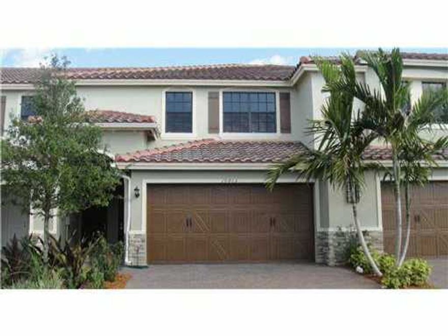 Walk to school from 2012 new townhouse with 2 car garage in Parkland; Stainless steel appliances and impact windows and more ! Close to community pool and lots of extra parkings.