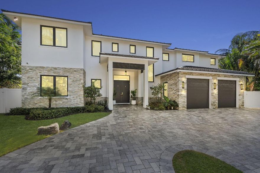 Contemporary Coastal Living in Boca Raton. Stunning Custom Built in 2019, 5-bedrooms, 5.5-bath single-family home in the sought-after Sun and Surf community, just steps from the ocean and close to Boca Raton's premier golf courses. This contemporary residence features open living spaces, soaring ceilings, and floor-to-ceiling windows that fill the home with natural light. The chef's kitchen offers quartz center island, custom cabinetry, top-of-the-line appliances, and perfect for entertaining. The primary suite features two walk-in closets and spa-like en-suite bath. There is a relaxing terrace of the primary bedroom overlooking the pool and yard. Each guest room includes an en-suite bath for comfort and privacy. Step outside to the yard and you'll find yourself in a contemporary resort-like oasis with a stunning pool, spa and patio. The summer kitchen is the perfect retreat for entertaining family and friends. It contains a convenient cabana bath and outdoor shower.Enjoy resort-style outdoor living with a sparkling pool, spacious patio, and lush tropical landscaping. 800 gal propane tank and whole house generator.