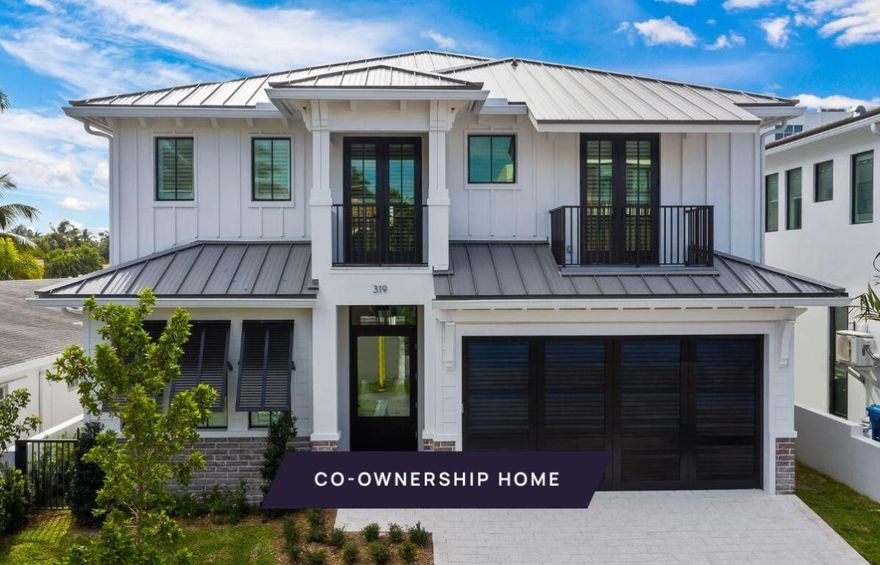 New co-ownership opportunity: Own one-eighth of this professionally managed, turnkey home by Pacaso. Just steps from the sand, this new 4-bedroom, 4-bathroom home is perfect for year-round relaxation. The open concept main floor includes a dramatic 20-foot ceiling in the great room, a charming gourmet kitchen with brass accents, a welcoming dining room table and sliding doors to the pool. The spacious primary bedroom is bright and inviting, with sliding glass doors to a balcony and a custom closet. The spa-like en suite bathroom features a double vanity and a serene, tiled wet room with a soaking tub and shower. Three other inviting bedrooms also offer en suite bathrooms. On a nicely landscaped corner lot just a block from the beach, the home comes fully furnished and decorated.