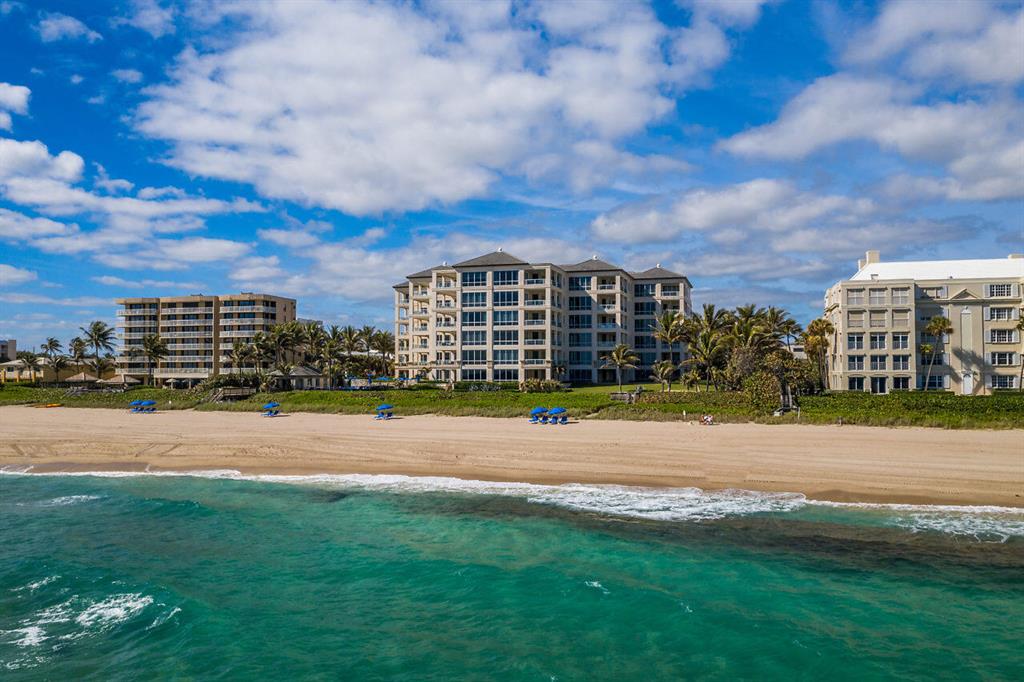 Perfect Harmony in Iconic Ocean Front Building in Gulf Stream Exceptional oceanfront living, 4001 North Ocean is a privately built enclave of only 34 intimately scaled residences in the exclusive town of Gulf Stream. Designed with a classic modern flair by noted architect Randal Stofft and situated on 300' of direct oceanfront, this third-floor direct oceanfront residence offers a lifestyle of carefree luxury. With sweeping ocean views from all major rooms, this generous 3,766TSF apartment with three parking spaces exudes a light bright atmosphere. The three-bedroom ensuite with den/office apartment is designed with an open floor plan combining a grand living/dining area punctuated with floor-to-ceiling windows, an open chef's kitchen with custom European cabinets, and state-of-the-art