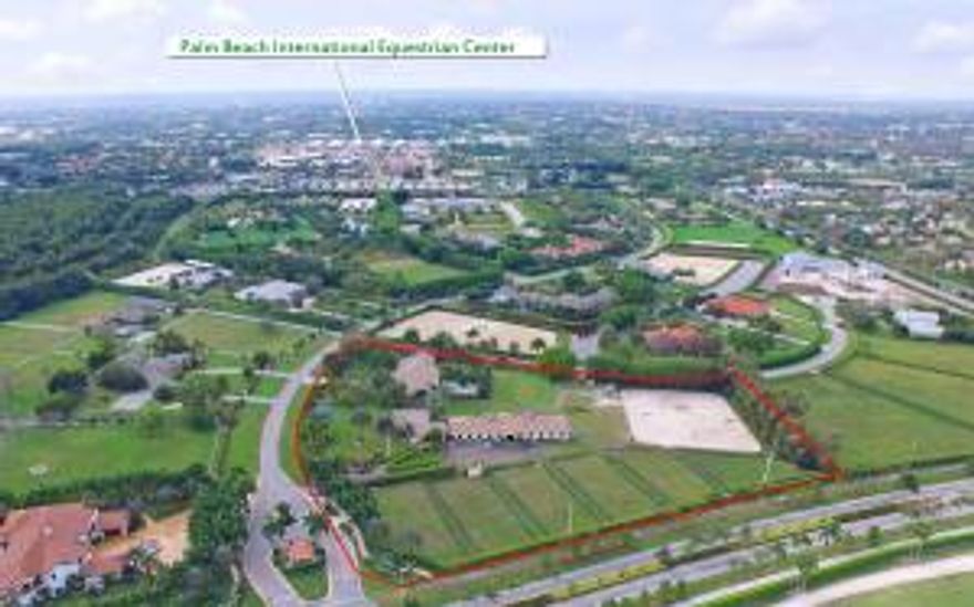 Possibly the most prestigious Equestrian neighborhood Wellington has to offer! This 5 acre farm boasts an 18 stall center aisle barn built by 5 Star Builders, 6 large grass paddocks & a new all weather arena. The 2 Br 2 bath guest cottage features a 1 car garage and a private driveway, while the main residence includes 5 bedrooms plus office, large pool area, wood floors, cathedral ceilings, beans in living area & open floor plan with fireplace. Don't miss this opportunity to be in one of Wellington's most elite neighborhoods just steps from the horse show.