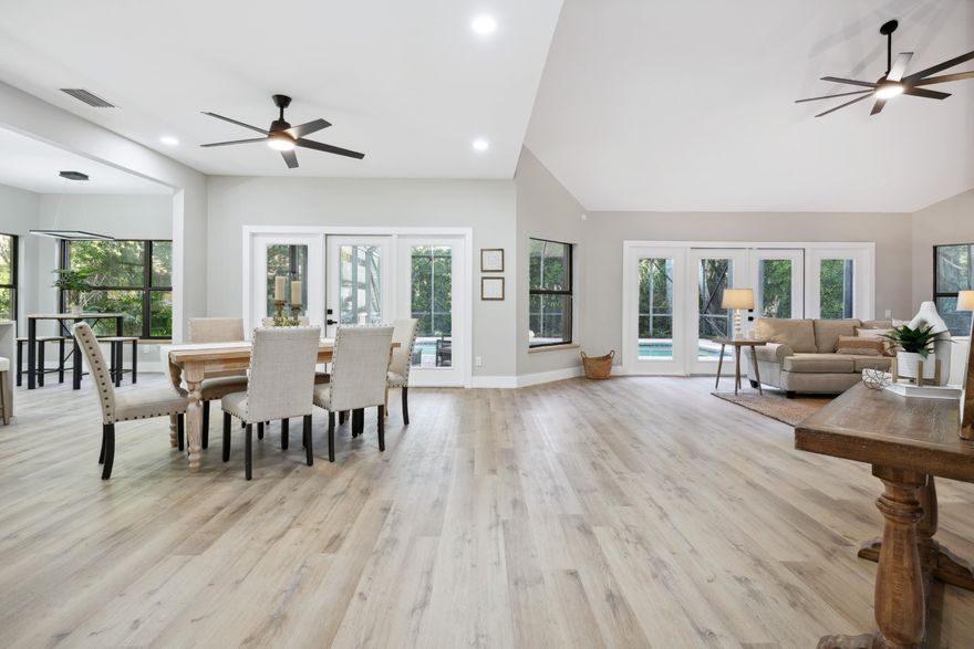 Island living at its finest in Seminole Shores! This three bedroom, two and a half bathroom renovated pool home offers
deeded beach and river access, a brand new kitchen, and a spacious family room with cathedral ceilings. Enjoy a
screened patio with heated pool, brick paver deck, and lush landscaping. The entire second floor is a private master suite
featuring a spa-style bathroom with soaking tub and dual-head Shower, an oversize walk-in closet and a large private balcony. Additional perks  include a whole home generator and a prime location on the Island close to Saint Edward's private school.