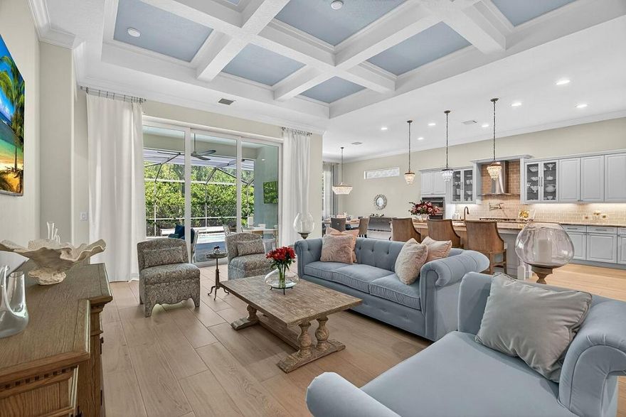 Elevated coastal living in this custom, like-new 2019 4B travertine pool home in coveted Lilyâ™s Cay w/$160K in upgrades! A unicorn as nearly new at a fraction of replacement! Modern open plan w/ exacting details, fine fit/finish, 12â™ island, wine/coffee bar!  Luxe primary suite, in use it all plan that offers open concept w/privacy in bedrooms + rear yard.  3rd bay garage converted to bedr 4/gym for storage, studio â“ or easily converted back. Premiere â˜just off islandâ™ locale = mainland shops/services 5 mins away, beach/island an easy 10 min for adventures in paradise known as Vero Beach FL!