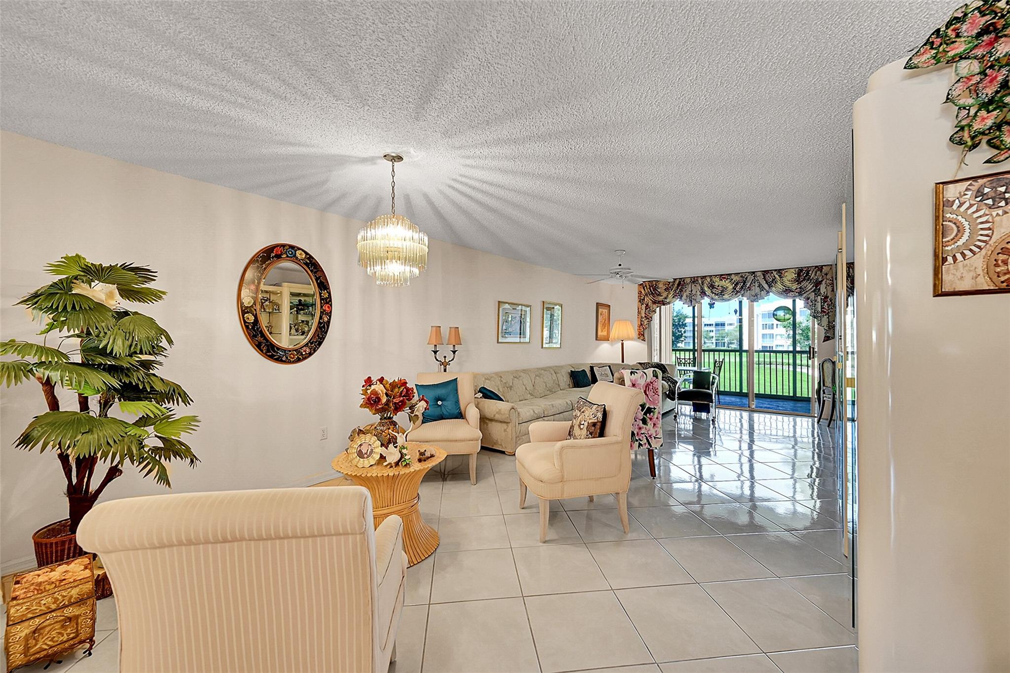 55+ Community this 2/2 condo in the highly desirable Sunrise Lakes Phase 4 Fairways. 1300 square feet, Portofino model condo with tile and laminate flooring, newer AC & water heater, like new stainless steel oven, shutters on front bedroom, picturesque views of golf & lake. Located on 1st hole of golf course, near clubhouse. Building includes sprinkler system as required by new code. Clubhouse amenities include golf, a community pool, billiard/game room, hot tub, gym, tennis, pickleball, theatre & dance hall. Furniture offered for sale separately.