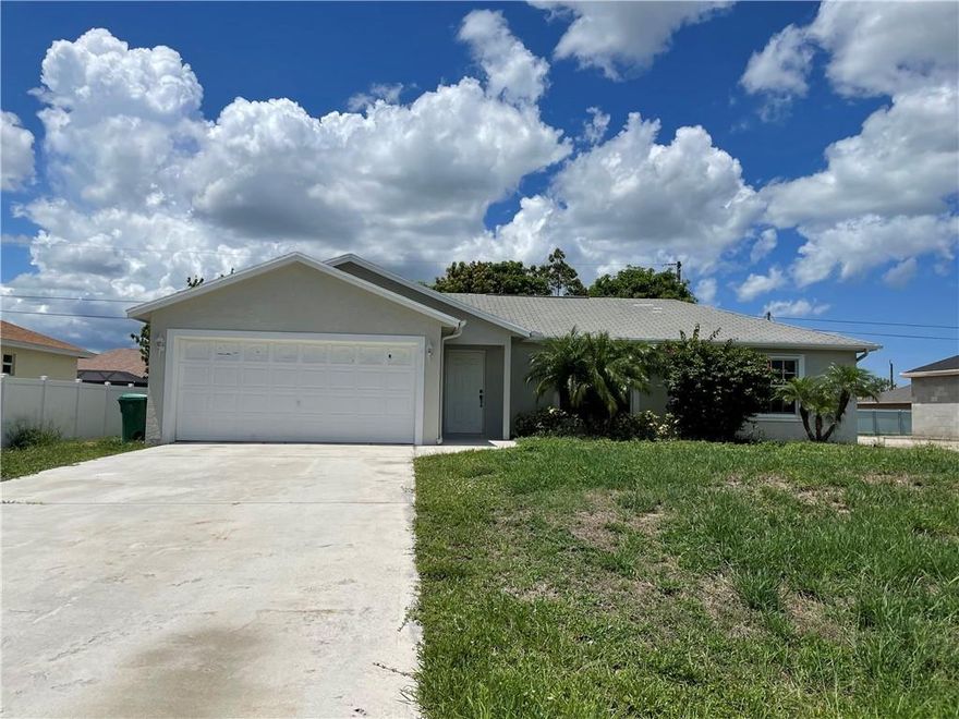 Perfectly located home in the Becker area!!!! Has 4 bedrooms, 2 baths and a 2 cars garage!!! 2022 roof & ACThis nice home has been totally renovated with wood flooring through the entire house; new appliances, kitchen cabinets, and granite counters tops. The patio has fruit trees and space for a pool. This is a convenient property for commuters with the property located between the FL turnpike and I-95; close to Treasure Coast High School, restaurants, supermarkets, pharmacies, beaches, and plenty of outdoor recreational areas. .