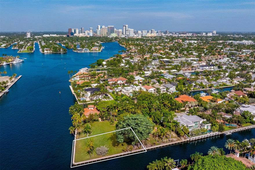 Commanding the most coveted position within the prestigious Las Olas Isles, this extraordinary point lot spans 19,688 SF and captures panoramic Intracoastal and wide water views from every angle. Once owned by the Anheuser-Busch family, this property offers an impressive +/- 300' feet of prime water frontage in a tranquil no-wake zone, providing effortless ocean access. This is a rare opportunity to design and build a world-class residence with resort-style amenities in one of Fort Lauderdale’s most exclusive enclaves. Just minutes from the 17th Street Causeway, beaches, and premier dining, this site embodies the essence of South Florida waterfront living at its finest. The Property can be purchased multiple ways - please call for more information.