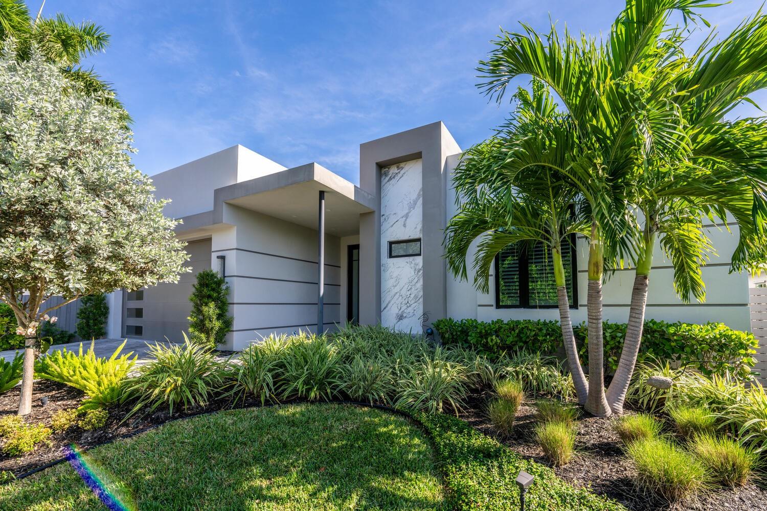 An Extraordinary, custom-built modern-mid-century home, completed in 2022 offers pure luxury and unparalleled comfort across nearly 3,000 sq ft of living area. Designed for those who appreciate both style and function, this single-level masterpiece features 4 spacious bedrooms (one used as studio/office), all within an open and airy layout. Upgraded kitchen designed for hosting memorable gatherings. Full-house solar system w/ 4 Tesla back-up batteries, Solar On Demand Hot water & full house water filter. Security system throughout including exterior cameras. The living room is highlighted by a stunning feature wall, and frosted glass doors throughout add a touch of elegance. Outdoors, enjoy a heated saltwater pool, fountain, lush landscaping, and covered patio with storm resistant screens.