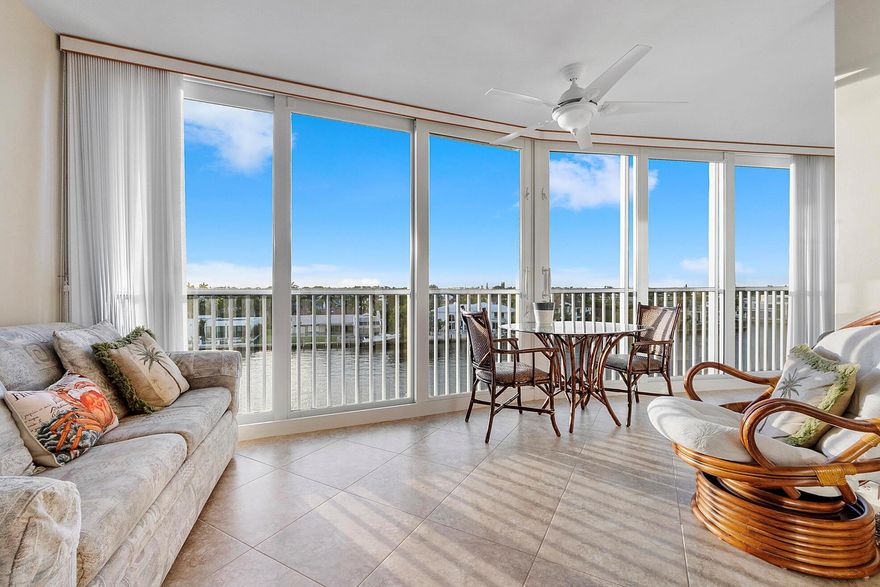 Turn Key 2/2 with Breathtaking INTRACOASTAL & OCEAN VIEWS. A Boaters Paradise awaits you from this Stunning 6th Floor Residence. This property has the ideal height and vantage to enjoy the many luxurious Boating and Water activities in Highland Beach. Open Kitchen, New Carpet in both bedrooms. Full Impact Sliders and windows. Seagate of Highland features affordable luxury amenities such as private deeded Beach access, Dockage, Clubhouse, 2 New pools, bocce ball, fitness room and putting green.