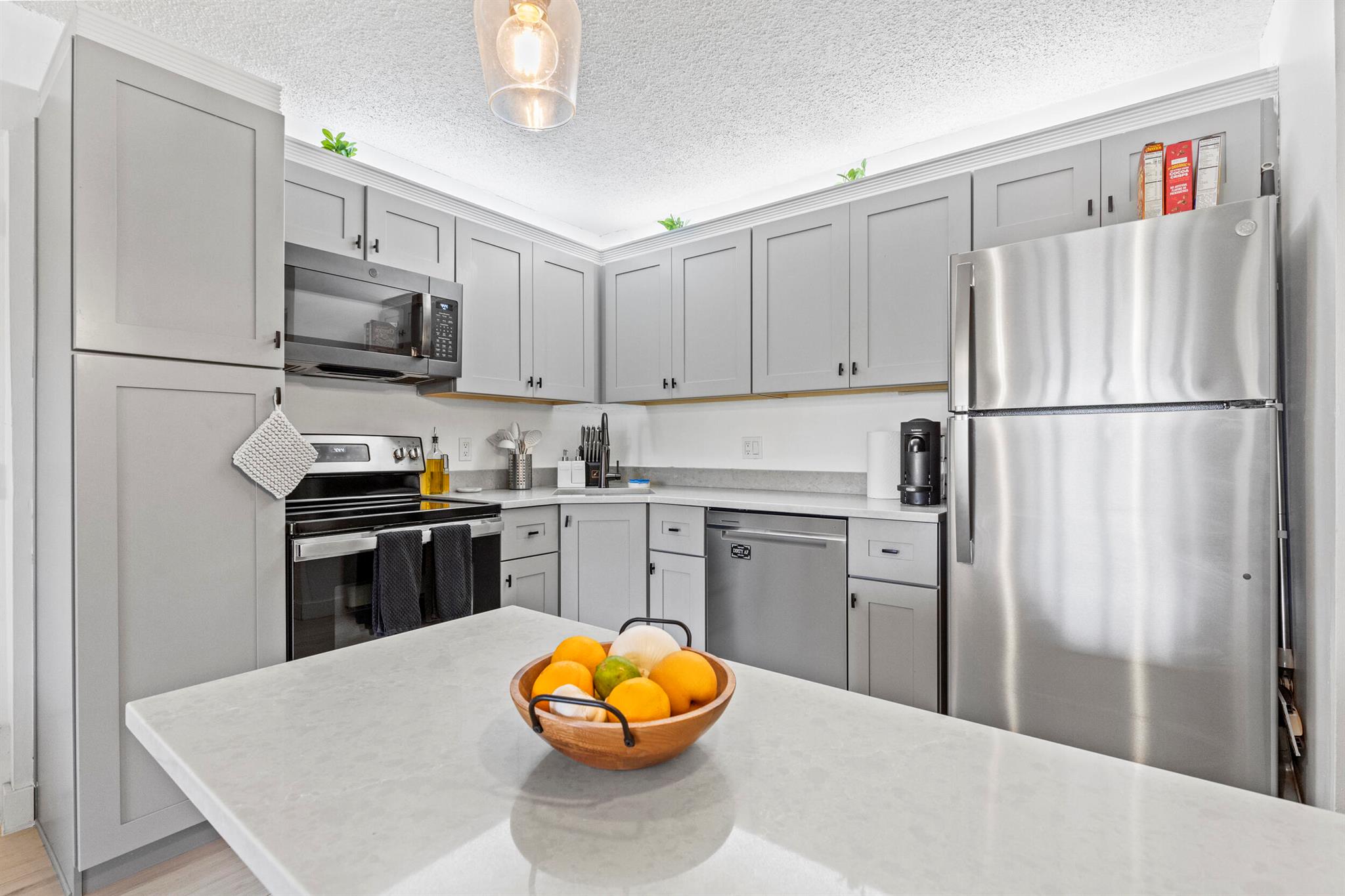 Welcome to your new waterfront retreat! This beautifully renovated 1 bedroom, 1 bathroom home offers modern comfort and resort-style amenities in a peaceful community.Inside, you'll find:- A fully updated interior with stainless steel appliances- Newer washer & dryer for convenience-New A/C system for year round comfort-A spacious walk in closet with custom built in shelving-An enclosed patio with stunning waterfront viewsCommunity features include:-Clubhouse & sparkling pool-Picnic areas with benches & BBQ grills-Scenic jog/bike/walk trail around the lake-Tennis & pickleball courts for active livingEnjoy Modern living with the best of outdoor relaxation and recreation-perfect for anyone seeking comfort,convenience, and lifestyle all in one.