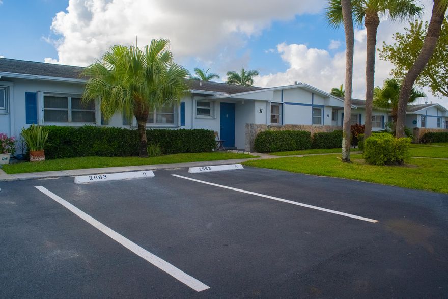 Discover comfortable, low-maintenance living in this charming 2-bedroom, 1-bathroom condo located in a desirable 55+ active community. This residence features the highly convenient addition of an in-unit washer and dryer—a rare find for this model. Residents enjoy a peaceful environment along with excellent community amenities, including a refreshing pool and a well-equipped fitness center. Meticulously maintained grounds provide a serene backdrop for your new home. Offered as-is; schedule your private tour today to see the value for yourself!