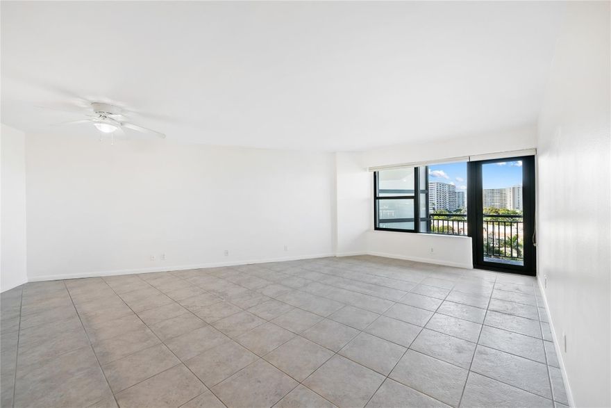 Annual rental located directly on the beach. This unfurnished 1 bed / 1 bath has everything you need without the hefty price tag. Open kitchen concept perfect for entertaining guest. Enjoy the sunsets and intracoastal waterway views from your living room, bedroom and your large private balcony. Bathroom has walk in shower with ample extra storage. Matching tile flooring throughout gives it a nice uniform flow. Unit has hurricane impact windows and doors throughout. Amenities include gym, heated pool, hot tub, tennis court, grills, community room w/ fully kitchen and more. Walking distance to grocery store, restaurants, shops and others.  Cable, water, pest control and trash are included in rent. Building has completed all their conrcrete restoration and other major projects.