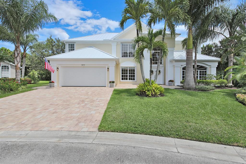 If you're looking for a WOW home with lots of privacy (80 acres of protected wetlands in rear of property!) near the beach and A-rated schools, your search is over! This is a remarkable Pulte Homes Avalon model with 3,270 SF AC 5BR- 3.5BA located on a pie-shaped lot in the desirable Pines development in Jensen Beach. This cul-de-sac property was recently upgraded with a new metal roof (2018), fresh interior and exterior paint, paver driveway with wrap-around walk and outdoor patio areas (2019) and garage door (2020). The home's massive foyer and family room have 18' tall ceilings. Triple sliders lead to the paver patio and re-screened (2019) lanai and an unsurpassed view of protected wetlands. A half-bath is located adjacent to the family room. Laundry room (new LG washer/dryer in