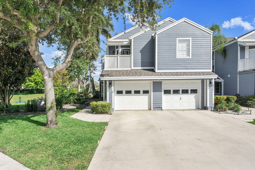 Rarely available ground-floor carriage home in guard-gated Boca Raton community. 3BR/2BA residence features a 1-car garage with hurricane impact door & a private covered screened entry. Enjoy tranquil lake views from nearly every room and a covered screened lanai. Bright, open layout with fresh neutral paint, new laminate flooring in living/dining areas, tile in 2 bedrooms, and brand-new carpet in the third. Spacious kitchen with stainless steel appliances and breakfast area. Full-size washer & dryer included. Lanai has shutters & new roof (2025).All-ages community, pet-friendly (small pets ok), with resort-style amenities including pool, clubhouse, and tennis courts just steps away. Prime location close to Town Center Mall, parks, dining, shopping, I-95, and downtown Boca.  Rules and Regulations