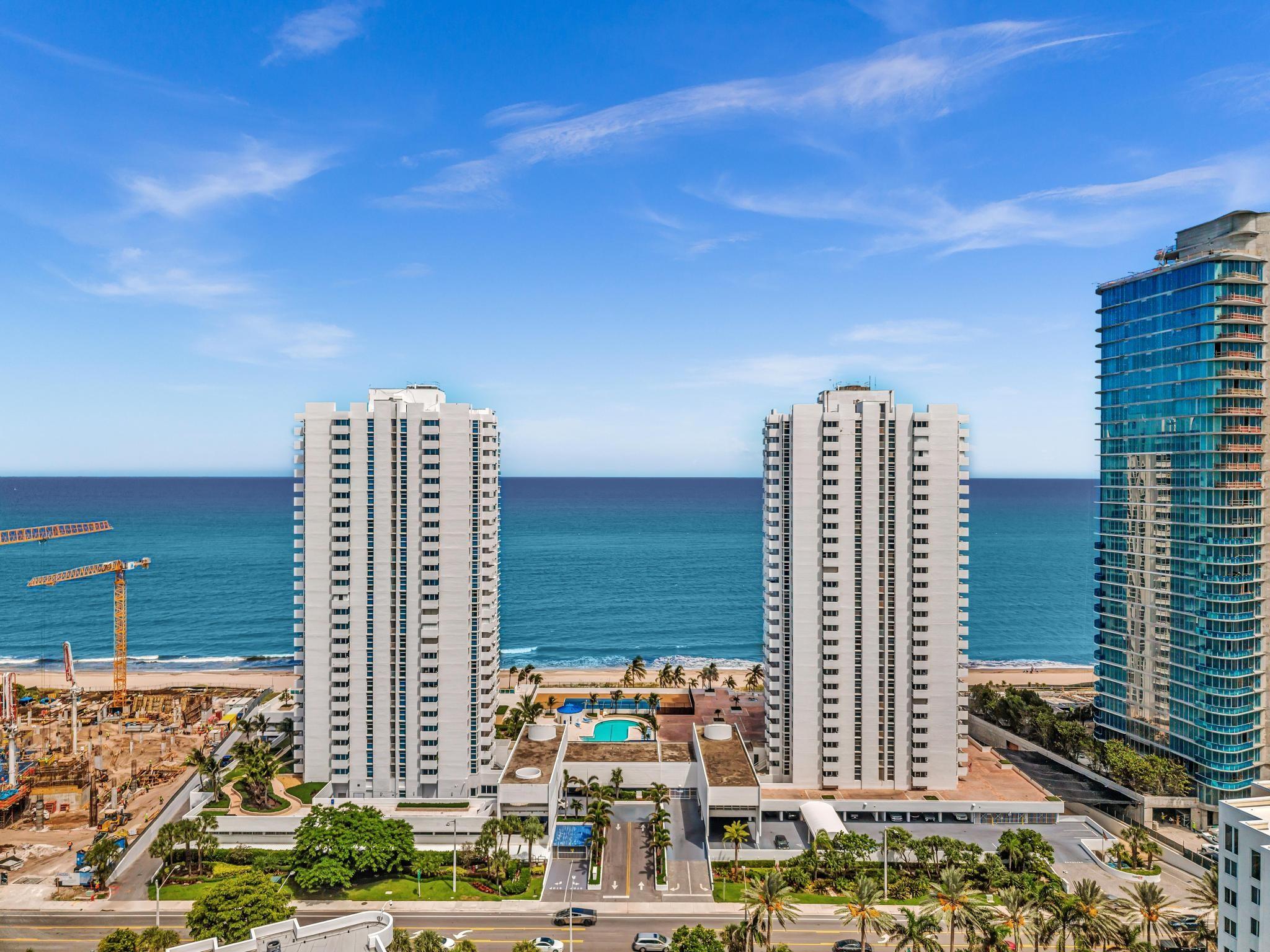 Direct Ocean Views here !!! This is the best valued Building on Pompano Beach- Look no more - Thie unit has fantastic views and is just waiting for someone to make it their own. Spacious Room sizes and Ample Closet Space-Eat in Size kitchen-Newer AC and Hot water Heater- Building has a newly remodeled Lobby and Hallways, New Fitness Center and Remodeled Sky Lounge with expansive views of the Ocean and the City. Lots of Guest Parking out front like no other building and Garage Parking- Pompano boasts a new Pier, Oceanfront Restaurants and New Hotels! This Opportunity will not last long ! Service animals allowed.