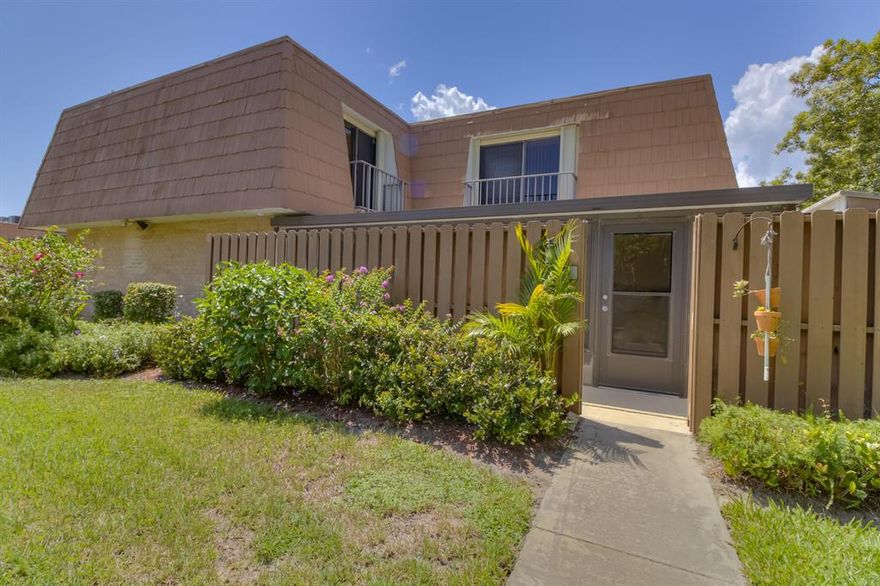 Charming 2/2.5 Townhome with 1,288 of living square feet, in the beautiful community of River Pines. The spacious eat in kitchen has plenty of cabinet space and is accompanied by the living room. Master suite features a large, ample and bright room with a separate glass shower. House also features a large Florida Room to entertain or peacefully relax in your own space.  The property has accordion shutters in top half of the property and panel shutters in the bottom half, making it a complete set.  Perfectly situated near banking, shopping, restaurants, and interstate access. Schedule a showing appointment today.