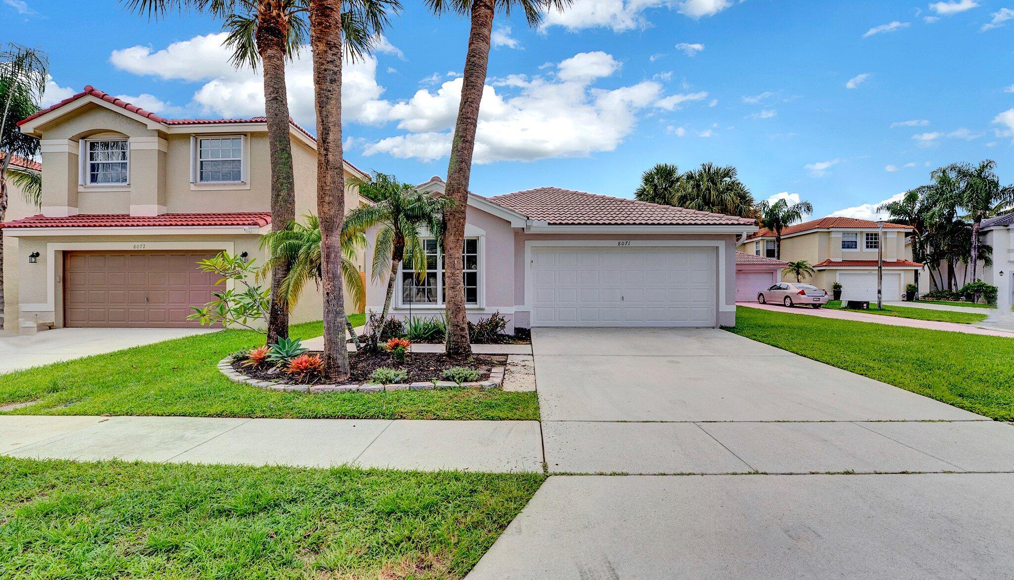 Spacious 4 bedroom, 2 bath home in the popular gated community of Nautica. Updated eat-in kitchen with granite countertops and stainless appliances. Laminated wood floors and tile throughout. Vaulted ceiling. Huge covered screened patio. Large fully fenced yard. 30 x 15 foot salt chlorinated pool with child safety fence. Complete accordion shutters. Fresh paint throughout interior and exterior. This home is move-ready. 2 car garage with built in cabinets. Large driveway. Home is on a safe quiet cul-de-sac. Incredible community amenities which include clubhouse, pool, tennis, pickleball, basketball, fitness center, playground and more. Well located with easy access to schools, shopping, beach, airports and highways.