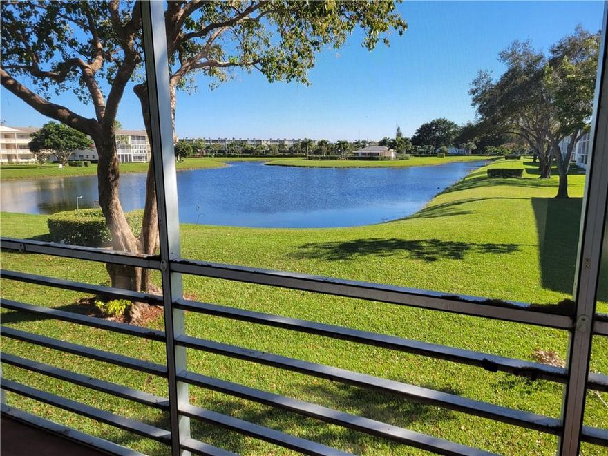 1 bedroom/1 bath condo with a beautiful lake and garden view in a 55+ community, conveniently located on the second floor next to the laundry room and elevator.  New kitchen cabinets, big pantry, partially upgraded bathroom( not inside bedroom) with no bath tub and carpet throughout. Water heater is 5 years old. Living room AC wall unit is 1 year old. Laundry room on floor.SHOWINGS BY APPOINTMENT ONLY. BUYER'S AGENT MUST ACCOMPANY. Seller's will leave all furniture for free for new buyers!