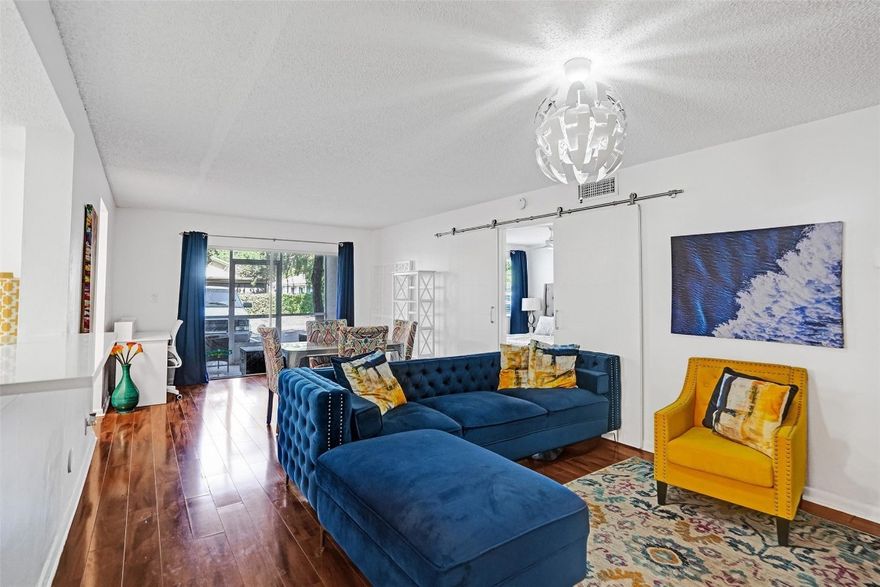 Tastefully updated 2-Bed/2-Bath condo in excellent condition, offering a bright and comfortable living space in a highly desirable community. This move-in-ready condo features a newly installed refrigerator and dishwasher, adding value to the well-maintained kitchen. Enjoy an open layout with a private screened patio—perfect for relaxing or entertaining. The primary suite includes a generous walk-in closet and an ensuite bath. Furniture is optional, allowing for a seamless turnkey experience or the opportunity to personalize the space. Located on the 1st floor, this unit provides easy access with convenient parking just steps away, making daily living exceptionally comfortable. Residents also enjoy access to community amenities, including a pool. *NEW 2024 AC*