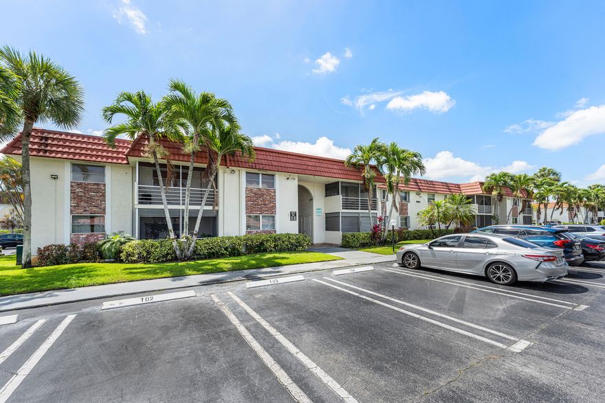 Best value in Boca Raton! Spacious first-floor condo offering an open layout, abundant natural light, and modern updates throughout. Renovated kitchen with white cabinetry, quartz-style countertops, and stainless steel appliances. Large living area flows to a private screened patio with peaceful garden views. Oversized primary bedroom with walk-in closet. In-unit laundry and ample storage.  Convenient first-floor access with no stairs. Located in a well-maintained community in a prime Boca location.  Priced to generate strong interest. Multiple offers expected.