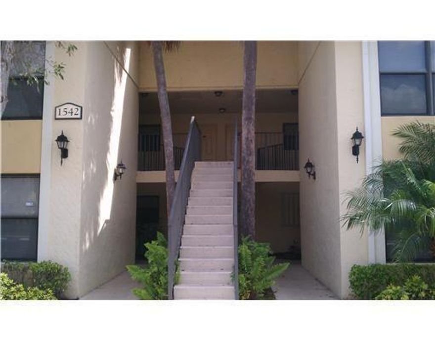 2 bedroom condo now available in Palm Beach Grande! Second floor unit with washer and dryer. Granite counters in the kitchen and bathroom. Currently tenant occupied month-to-month so great for investor or owner occupants!