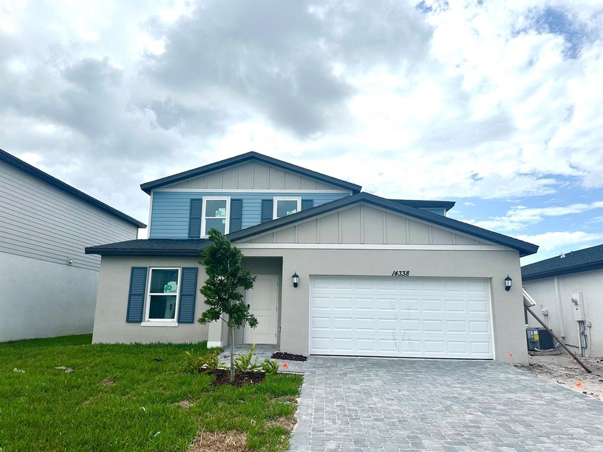 Brand new, energy-efficient home available by Oct 2025! This home's first-floor primary suite ensures everyone has their own private space. Second floor offers a spacious loft that can be used for work, homework and hobbies. Open kitchen has a large work island. Move-in ready homes are now available at Meritage Homes at Terra Lago. Offering new single-family homes in Indiantown, future residents will have access to resort-style amenities including a clubhouse, pool, walking trails, and more. With convenient access to both Martin and Palm Beach County, Terra Lago will be the perfect place to call home.  Each of our homes is built with innovative, energy-efficient features designed to help you enjoy more savings, better health, real comfort and peace of mind.