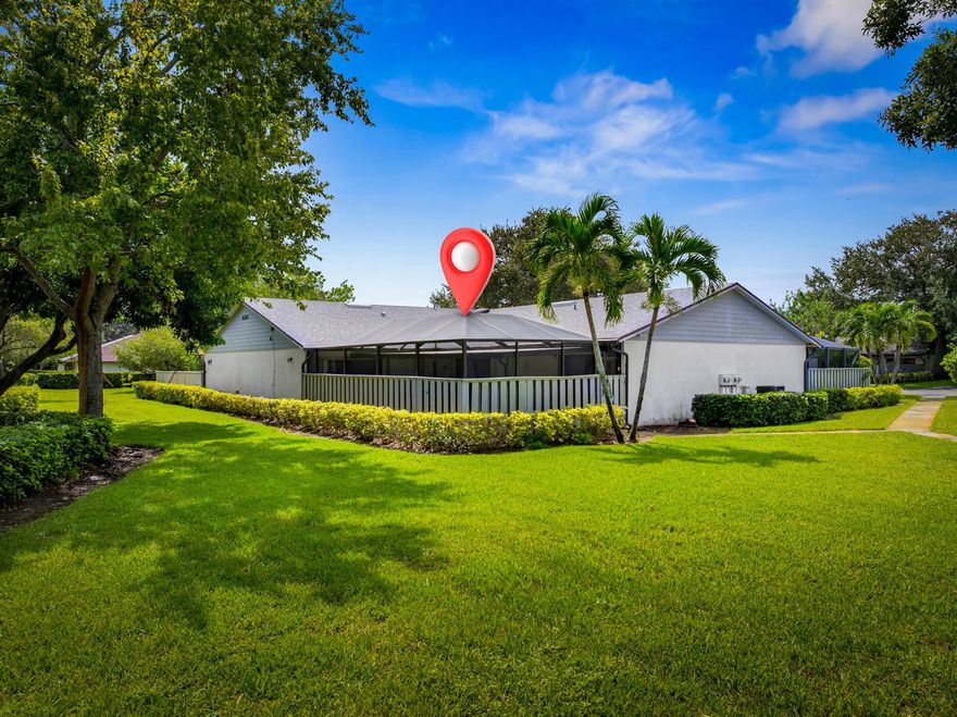 Experience easy Florida living in this beautifully maintained 2BR/2BA villa in the sought-after Villages of Longwood community! This spacious 1280 sq ft home offers large, light-filled rooms, a convenient in-unit washer and dryer, and a smart split-bedroom layout for comfort and privacy. The expansive screened lanai is a true highlight, featuring a unique metal patio cover that allows for shaded relaxation or entertaining rain or shine. The roof was replaced in 2023, adding lasting value and peace of mind. Enjoy a low-maintenance lifestyle with community amenities including a Clubhouse, 2 pools (one being a state of the art Symbiant pool that cools and heats), a Community Library, cool lush landscaping, and a prime Fort Pierce location close to hospitals, shopping, dining, and beautiful