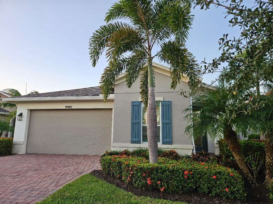 This is a must see lakefront home in exceptional condition (only used 6 months a year by owner).  Two bedrooms PLUS separate office/bonus room located in the gated community of Vitalia in Traditions!  Beautiful lakefront location looking over a peaceful flowing  lake and Luxury homes across water along with a screened/covered 18.4 x 9.4 Liana! The hom Enjoy tile floors through-out the home other then bedrooms, beautiful kitchen cabinetry with pull outs, Gas Range and SS appliances & stylish Plantation Shutters & Stylish ceiling fans.  Separate Laundry room with grey high end washer/dryer .  Rent includes Internet and Cable television, Lawn Care, Alarm Monitoring, & use of all club house facilities!   BEAUTIFULLY remodeled club house includes state of art Exercise Center... (Continued)