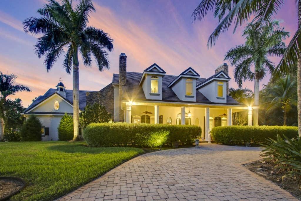 Beautiful 10 acre equestrian estate impeccably maintained. This property has every equestrian amenity that a professional or serious amature rider could desire. 4 stall center-aisle barn w/feed & tack rooms & two grooming stalls. 6 horse exercise-walker, numerous grass paddocks & a 210'X110' riding arena w/covered viewing pavilion. The property also boast a 2Br/1Bth guest house w/1 car garage. The 4-5 bedroom main house is great for entertaining w/a game room, stunning pool & patio with outdoor kitchen, patio sound system & hot tub. The home also boasts wood floors, multiple fireplaces, center-island kitchen w/walk-in pantry, 3 car garage & whole house generator. Detached 1 car garage with half-bath and laundry facilities adjacent to the stable. All antique light fixtures are excluded.
