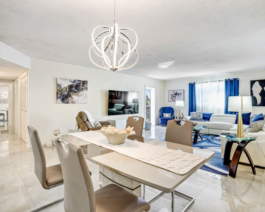Stunning 2-bedroom, 2-bath home in the 55+ community of Castle Gardens. This upgraded residence features a renovated all-white kitchen and bright, open-concept living spaces that flow beautifully into the spacious bedrooms and stylish bathrooms. Contemporary furnishings throughout - furniture negotiable. An airy, comfortable design blends style with everyday living, offering a fresh, inviting feel. Enjoy all that Castle Gardens has to offer and schedule a tour today to make this gorgeous home your own.