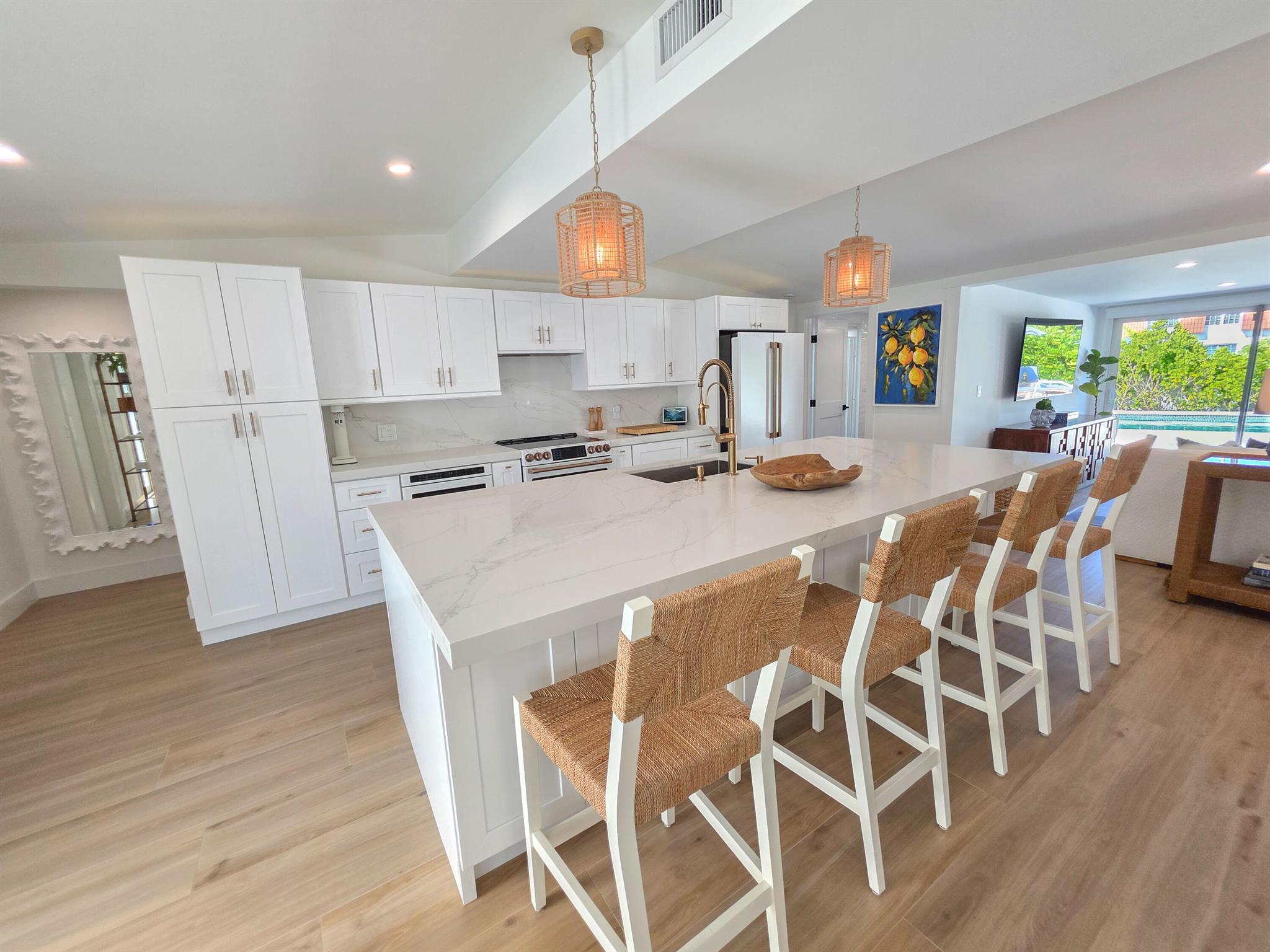 Live the dream lifestyle in this fully remodeled home located in the heart of North Palm Beach! This beautiful 2-bedroom, 2.5-bath rental was completely renovated in 2023 -- including all-new plumbing, electrical, roof, walls, and more -- making it feel brand new! Each bedroom includes its own private en-suite bathroom, and there's a stylish half-bath in the laundry room with direct access to your private backyard. Enjoy the sparkling pool and relaxing patio -- ideal for entertaining or simply soaking up the Florida sunshine.The home also includes a one-car garage and a spacious driveway for additional parking. Ideally situated just minutes from Lake Park Marina and the iconic Peanut Island, this home combines luxury living with unbeatable location.