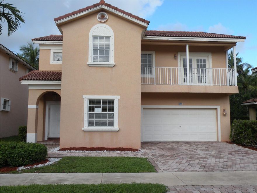 FANTASTIC OPPORTUNITY TO OWN THE LARGEST MODEL IN THIS DESIRABLE COMMUNITY. TWO BALCONIES, COVERED PATIO, LARGE KITCHEN WITH ISLAND, AND LARGE FAMILY ROOM UPSTAIRS. WELL ESTABLISHED GATED COMMUNITY CLOSE TO SCHOOLS, HIGHWAYS, AND AMENITIES. AS-IS.