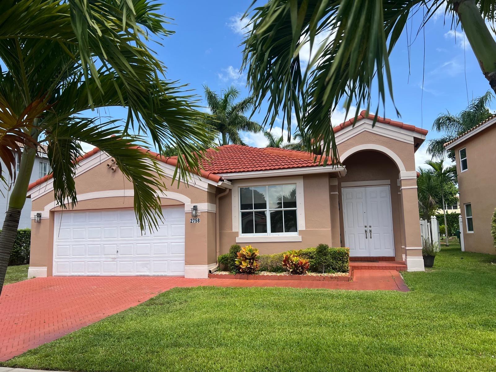 Beautiful 4-Bedroom Home in the Heart of Miramar is a spacious one-story home, features 4 bedrooms, 2 bathrooms, and a 2-car garage. The property boasts a stunning gourmet kitchen with stainless steel appliances and granite countertops. Washer & Dryer. Enjoy the screened-in patio and a large backyard, perfect for entertaining. Yard maintenance is included in the rent. Conveniently located near major highways, top-rated schools, and shopping centers. This home offers both comfort and convenience.