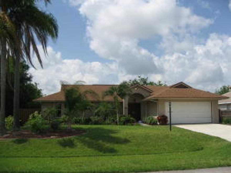 For the discriminating buyer, this lush tropical pool home is a must see. Light bright & neutral open floor plan with ample kitchen island, pass-thru bar to large covered and screened lanai with breezy cabana curtains overlooking inground pool. Plenty of privacy throughout and the backyard is a serene experience with a low maintenance variety of gorgeous plants and tranquil walking path with wood bridge. Master bath high-end remodel with long granite his/her counter and big glass walk-in shower. Crown molding most everywhere. The kitchen, living room, cabana bath, master bedroom and bedroom 2 overlook the lanai/pool with slider access. Skylights for natural light. Adjacent to bike/walking/jogging path. Central location with US-1, Turnpike and I-95 minutes away. Move-in Ready.