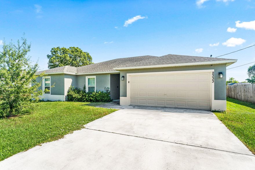 WOW - Attention Veterans.. Super LOW interest rate assumable loan!  A true 4 bedroom 2 bath home in the highly sought after area of Port St Lucie! This 2020 build features sturdy CBS construction and a beautiful open floor plan. Low maintenance solid surface counter tops through out kitchen, stainless steel appliances, new updated flooring in master and a spacious yard perfect for hosting the next holiday get together! Prime location, with shopping and dining close by and a short drive to US Hwy 1, about 15 minutes to  I-95, five minutes to Florida Turnpike! Let's make this house your new home!