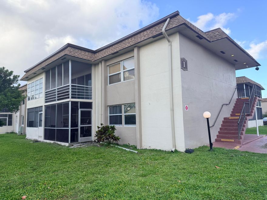 Rarely available building 1 in Lakeside Village. Updated 1-bedroom condo in desirable Palm Springs. Featuring beautiful tile floors throughout, spacious living room and bedroom with nice walk-in closet, ample natural light, enclosed balcony, central A/C, new roof. Common laundry is on the same floor. Water, basic cable & internet are included in HOA. Great community with 2 pools and beautiful clubhouse with fitness equipment, pool tables, auditorium and more. Centrally located near dining, shopping, a major highway, and 6 miles from the beach.