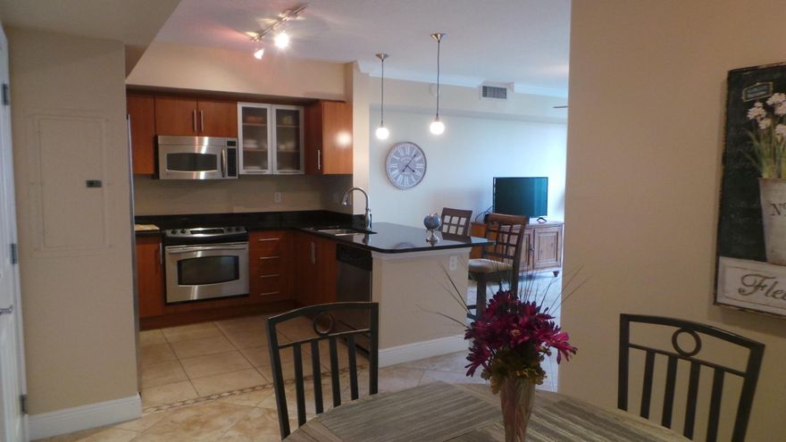 Named after the National Museum of Spain, PRADO offers first- class amenities, such as a landscaping pool area with spa and outdoor cabanas, fitness center, steam room, business center, 24 hours attended lobby .Location, architecture and art are characteristics of The Prado! Conveniently positioned near City Place/Clematis Street, as well as Flagler Drive and Intracoastal Waterway. This One bedroom condo full furnish nicely upgrade is ready for tenant, Gourmet Kitchens featuring stainless steel, Counter tops of polished black granite ,Polished marble counter tops in baths as well