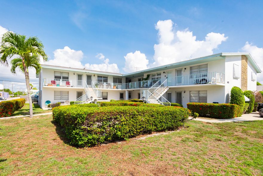 PRICE TO SELL! Walk to the restaurants, bars, shops downtown Lake Worth on Lake Ave or Lucerne and enjoy Downtown Living! Location! Location! Location! Beautiful Bright & fully furnished 2 bedroom 1 bath corner unit located in the Heart of Downtown Lake Worth Beach! Walk to the beach at Lake Worth Beach or walk to the intracoastal or Bryant Park. Beautifully kept unit in move in condition with assigned parking space just below, so just bring your swimsuit & move right in. Charming Boutique building with only 12 units & New building Roof & Fresh exterior paint. Pet friendly, all ages allowed & great location 2 blocks from Publix supermarket where you can just walk over & do your grocery shopping. No Rentals allowed. Priced to Sell!