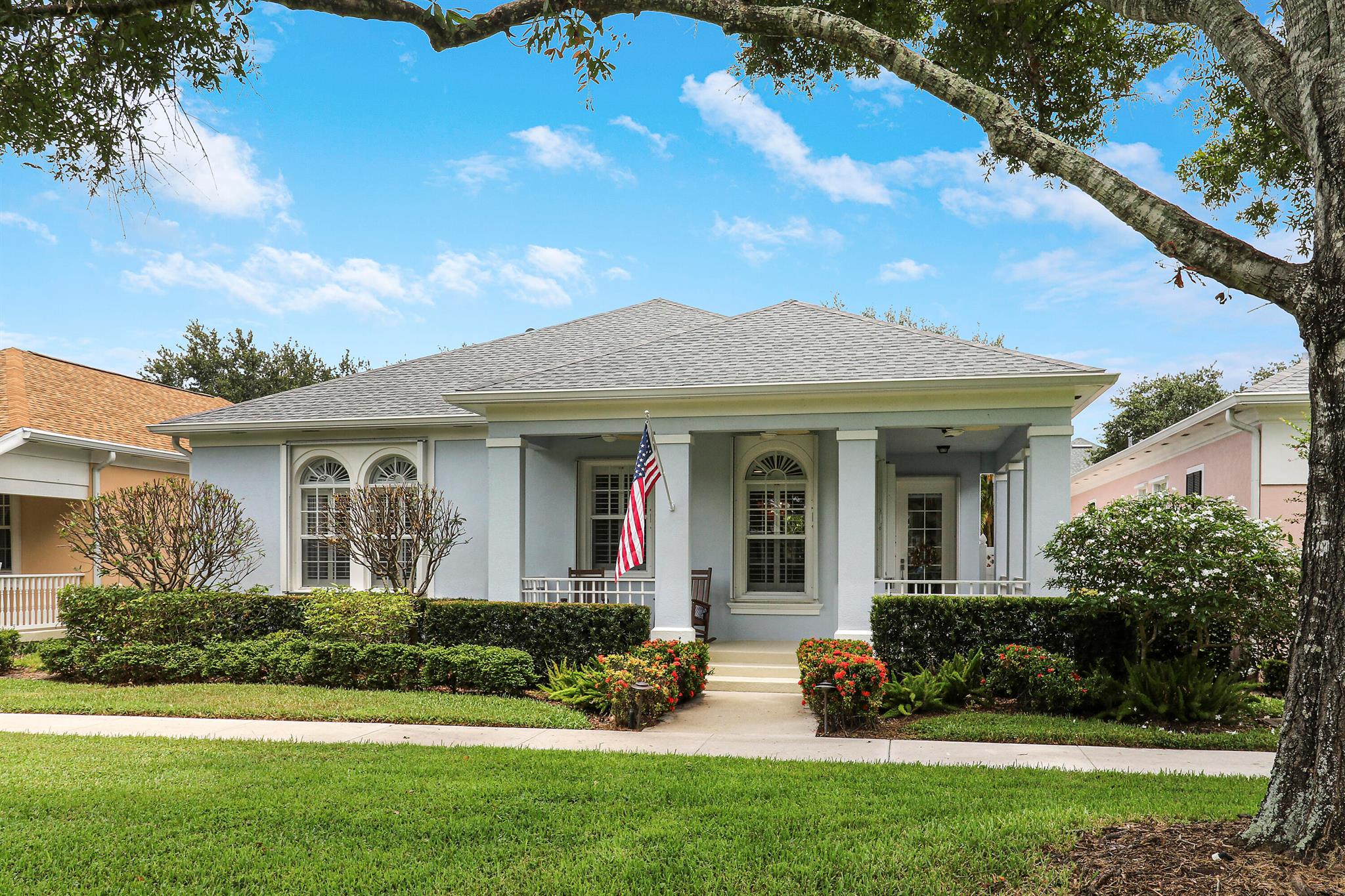 Welcome to charming NewHaven-one of Jupiter's most desirable communities. This meticulously maintained 3 bedroom, 2 bath home is beautifully updated, offering an inviting and stylish living space designed for comfort, functionality, and peace of mind. From the moment you arrive, you'll be welcomed by a beautifully manicured front yard, newly painted exterior, and newer roof and gutters --all enhancing the home's impressive curb appeal.Inside, elegance meets everyday convenience. The home features new interior paint and flooring throughout, plus all new lighting fixtures and fans.