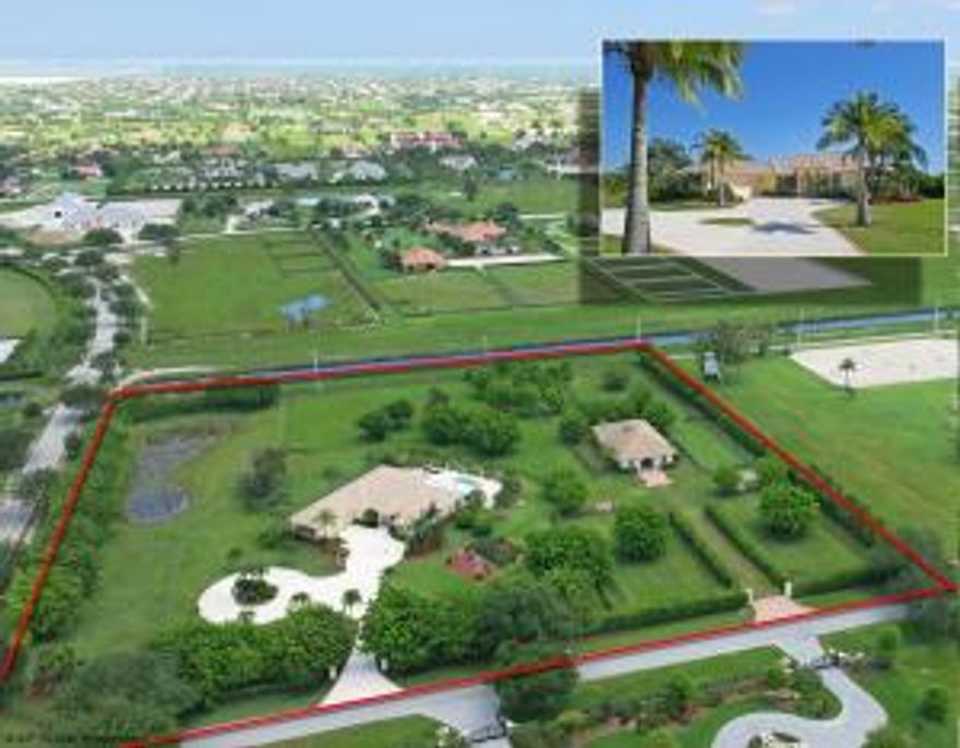 Great location on private corner lot with 8 stall barn. Seller has permits for barn addition to 12 stalls total. New 130' x 220' riding arena & 8 paddocks backing to bridle path. The home boasts volume ceilings, mahogany wood floors, large master bedroom w/ in suite office, dual vanities & roman tub. The kitchen has stainless steel appliances, granite counters & tumbled marble backsplash. Split bedroom floor plan & 3 car garage. The pool has a built-in table with massaging jets around the seating area.  Large patio with summer kitchen & bbq and mahogany bar. 2 zone air-conditioning (Master & living rm. And guest bedrooms #2)Gas water heater.  Oven is gas & electric.  The current stable is 62' x 38' (2,356 Sq.Ft.) cbs construction. 12 zone irrigation. Tile Roof