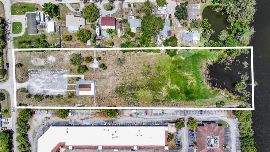 Rare opportunity to own a large 3.81-acre lakefront parcel in West Palm Beach, located just off Forest Hill Blvd and Congress Ave. Zoned Single Family Residential (unincorporated) with Current Use as Religious (2,880 SF Structure onsite). Electric, PBC public water and septic tank onsite. City sewer available along Prairie Rd for potential hookup. I-95 is only 0.9 miles away, Palm Beach International Airport and vibrant Downtown West Palm Beach less than 5 miles away. Just minutes from major grocery stores, Walmart, Hospitals, top-rated golf courses, and more! Belvedere AADT 47,500 for 2024. See Documents Tab for Survey and Permitted Uses.