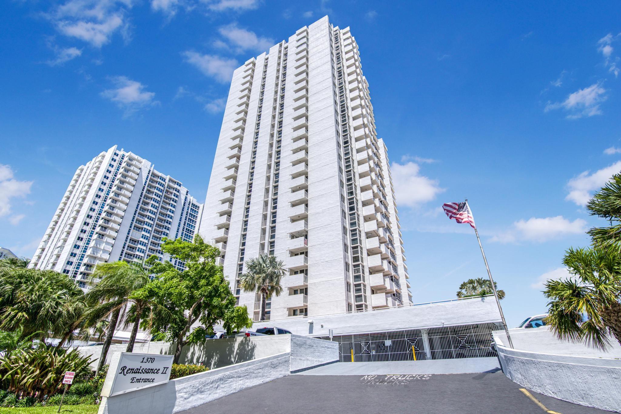 Experience coastal living in this spacious 2-bed, 2-bathroom condo located in Renaissance II Pompano Beach, an ocean front building. Perfectly situated between the Ritz-Carlton and Waldorf Astoria Residences, this unit offers ocean views, split bedroom floorplan, impact windows and doors, abundant closet space, and in-unit washer and dryer. The large primary bedroom features an inviting seating area and large walk-in closet. The building has recently completed beautiful renovations to its interior common areas. Enjoy the oceanfront pool, jacuzzi, private beach access, tennis/pickleball, fitness center, a stunning 28th-floor sky lounge, BBQ area, covered garage, & more. Ideally located near Pompano Beach Pier & Lauderdale-By-The-Sea, you can embrace the beach lifestyle all year round!