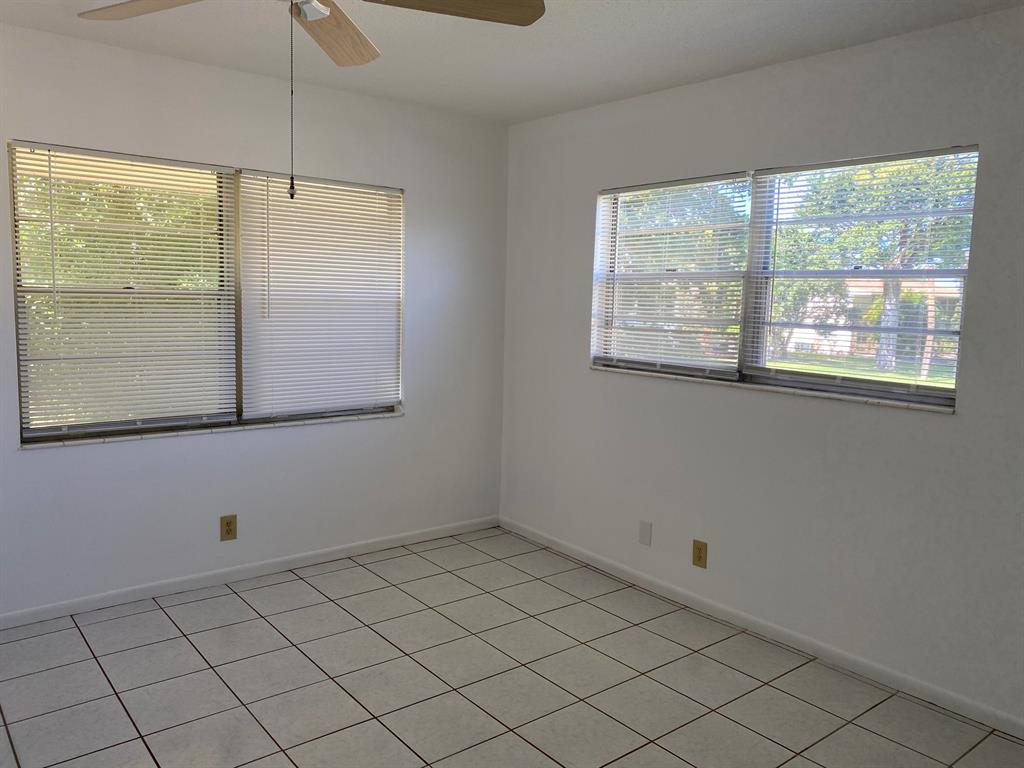 For rent in a 55+retirement community a lovely 2 Bedroom, 2 baths condo, corner unit, NEW C/A, tile floors, freshly painted. Unit rented unfurnished. Enjoy many amenities of resort style living, like 1000 seat clubroom to watch shows and movies, indoor and outdoor pools, courtesy bus service, medical facilities, drug store, beauty shop, tennis, boating and more. Close proximity to PBI airport, restaurants, shops and beaches.