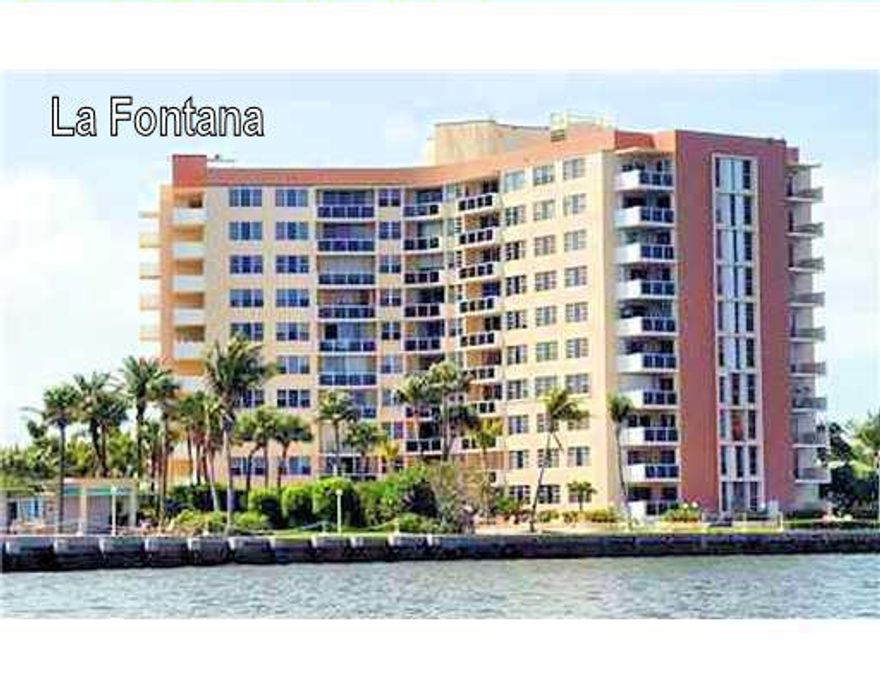 FANTASTIC SPACIOUS AND BRIGHT 1/1 UNIT IN WATERFRONT BUILDING! FRESHLY PAINTED, NEW HURRICANE PROOF SLIDER, WALK-IN CLOSET AND PLENTY OF STORAGE SPACE! TENANT IS RESPONSIBLE FOR ELECTRICITY AND AC CHARGE. LATTER IS BILLED SEPARATELY, TYPICALLY AROUND $40-50 A MONTH. LA FONTANA IS A GREAT DEVELOPMENT RESTING ON THE BEAUTIFUL INTRACOASTAL SIDE OF FLAGLER DRIVE. LA FONTANA FEATURES 24 HR ATTENDED LOBBY WITH OPEN COZY SOCIAL AREA, FABULOUS POOL RIGHT ON THE INTRACOASTAL SO YOU CAN ENJOY CALMING BLUE WATER AND WATCH BOATS PASSING BY WHILE GETTING SUN; CABANA AND OUTDOOR PICNIC AREA, ASSIGNED PARKING, LAUDRY ROOM ON EACH FLOOR. DEVELOPMENT IS CONVENIENTLY LOCATED JUST OVER A MILE AWAY FROM DOWNTOWN WEST PALM BEACH, CITYPLACE WITH MANY WONDERFUL RESTAURANTS AND RETAIL SHOPS, MOVICO, KRAVIS CENTER FOR THE PERFORMING ARTS, PALM BEACH ISLAND WITH ITS PHENOMENAL BEACHES AND ULTRA UPSCALE WORTH AVENUE, CONVENTION CENTER, AND JUST ABOUT 15 MINUTES AWAY FROM PALM BEACH AIRPORT.