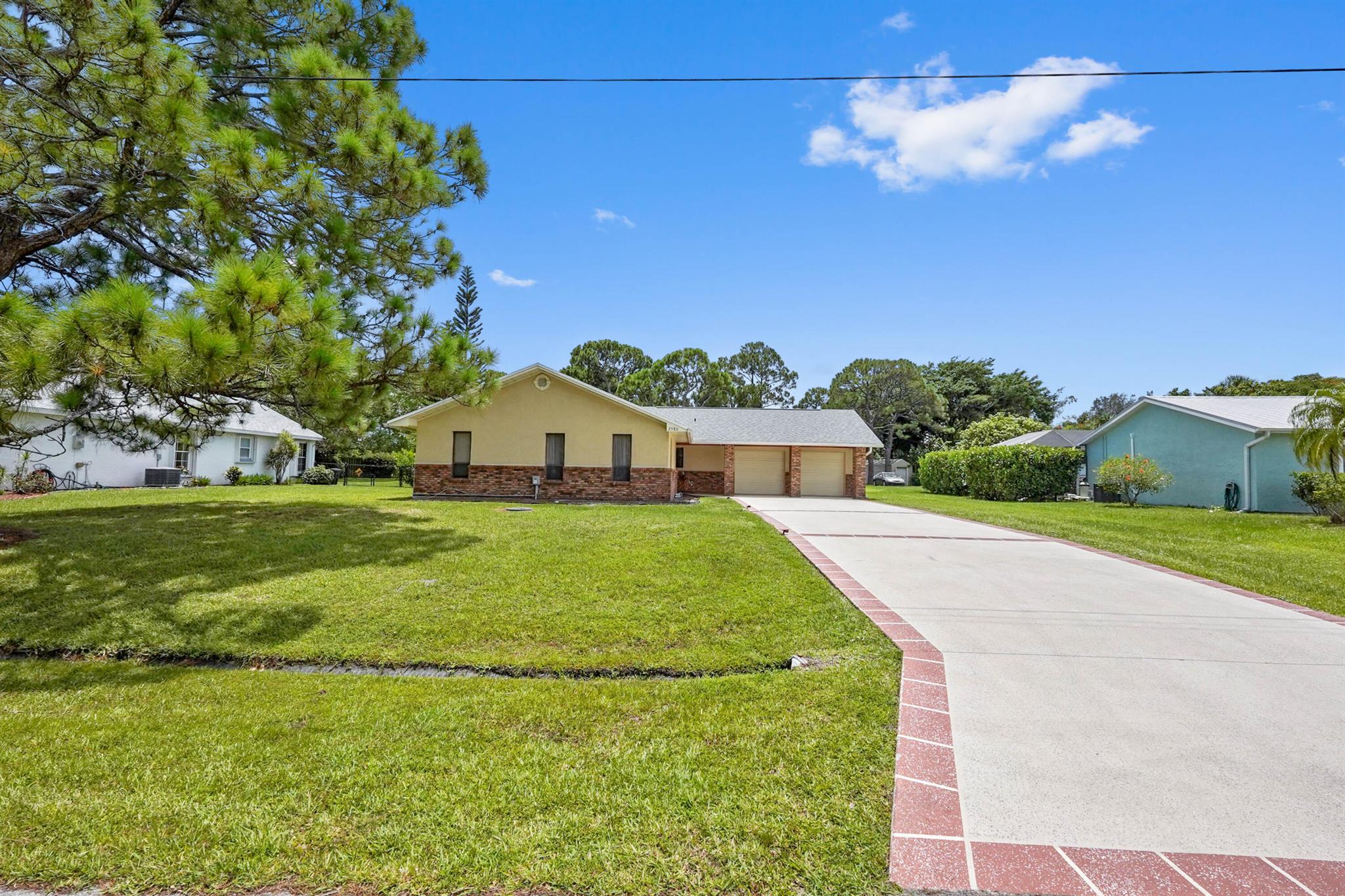 Discover this charming 1-story home on over 1/2 acre with no HOA, offering 1,372 sq ft of comfortable living space. This residence features 3 bedrooms and 2 bathrooms, each nicely sized room equipped with its own closet for added convenience. The open concept living space seamlessly flows into the kitchen which includes newer appliances and ample cabinet storage, perfect for everyday living. Enjoy the natural light streaming through the French doors, leading to a spacious backyard with open space and potential for a pool, ideal for entertaining or relaxing. A great opportunity to create your dream home with freedom and flexibility!