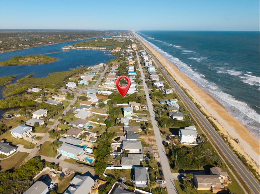 7,492 sq ft generous residential lot in Flagler Beach, offering ample space to build your single-family home. Very few oceanview lots remain in this charming coastal town. This 50 x 150 ft parcel is just a short one-block stroll to the beach, where you can enjoy ocean sunrises and Intracoastal Waterway sunsets from your future home. Flagler Beach offers a relaxed Old Florida vibe with neighborhood walks, biking, and golf cart cruising. The area features unique shops, cafes, restaurants, parks, and trails, along with water activities on its cinnamon-sand shoreline. Daytona Beach is 30 minutes south, St. Augustine is 30 minutes north, and Orlando is just 90 minutes away. Experience the vibrant coastal lifestyle that makes Flagler Beach one of Florida's most inviting beach communities.