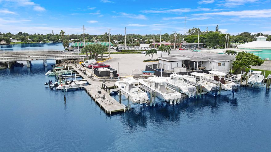 This is an exceptional investment opportunity with a prime waterfront marina and retail shop., providing direct access to the Intracoastal Waterway and the Atlantic Ocean in North Palm Beach. This well-maintained, owner operated marina has been operated for over 63 years and features fuel dock, 13 boat slips, five slips have 20,000-pound lifts and eight wet slips. Also included is a thriving bait-and-tackle shop, which complements the marina, catering to freshwater and saltwater fishing enthusiast. Known for its custom rods and reels, a diverse selection of live and frozen bait, tackle, clothing, snacks, and beverages.