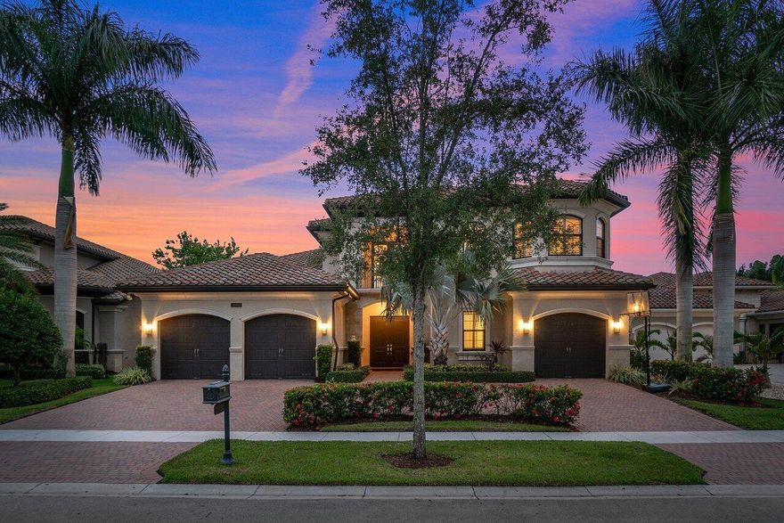 Stunning 4 bedroom + office + media room Bridges pool home! Enter grand foyer and great room with custom furnished built ins. Spectacular chef's kitchen entails a SubZero fridge, Viking appliances including double wall ovens, gas range, vented hood, dishwasher and microwave. Large eat in kitchen, island and bar seating perfect for entertaining. Gorgeous formal dining room and built in bar with fridge. Master, 2nd bedroom, office, laundry, mudroom and two half baths all conveniently located on first floor. Grand spiral wood/wrought iron staircase will lead you to an exterior front of home balcony, two ensuite bedrooms with fitted closets and a spacious media room with private balcony overlooking lush landscaping and sparkling pool that lights up beautifully at night!